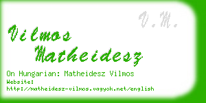 vilmos matheidesz business card